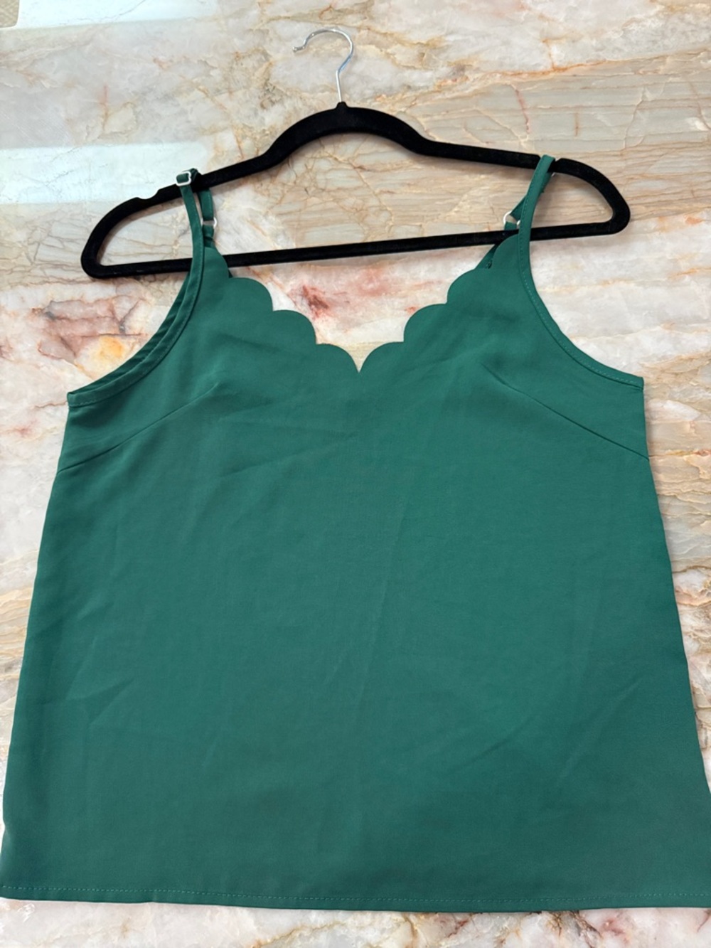 SHEIN Emerald Green Scalloped Neck Cami